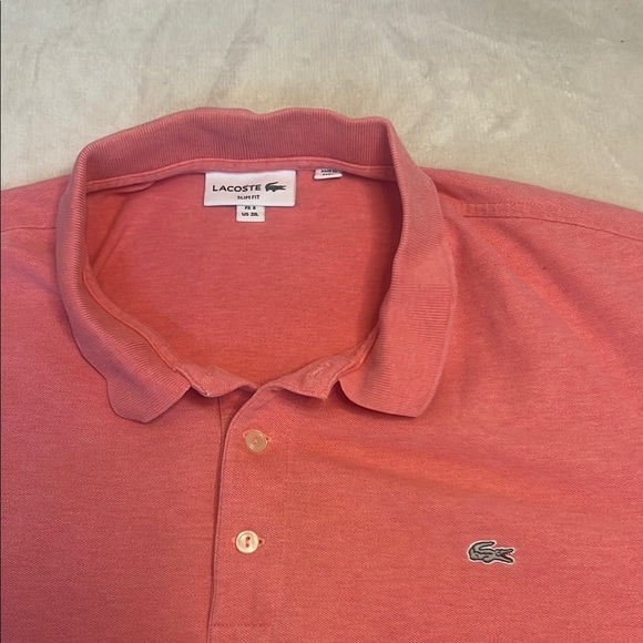 🌟HOST PICK🌟 Lacoste Men’s 3XL Slim Fit Pink Short Sleeve Polo Top - Picture 2 of 6